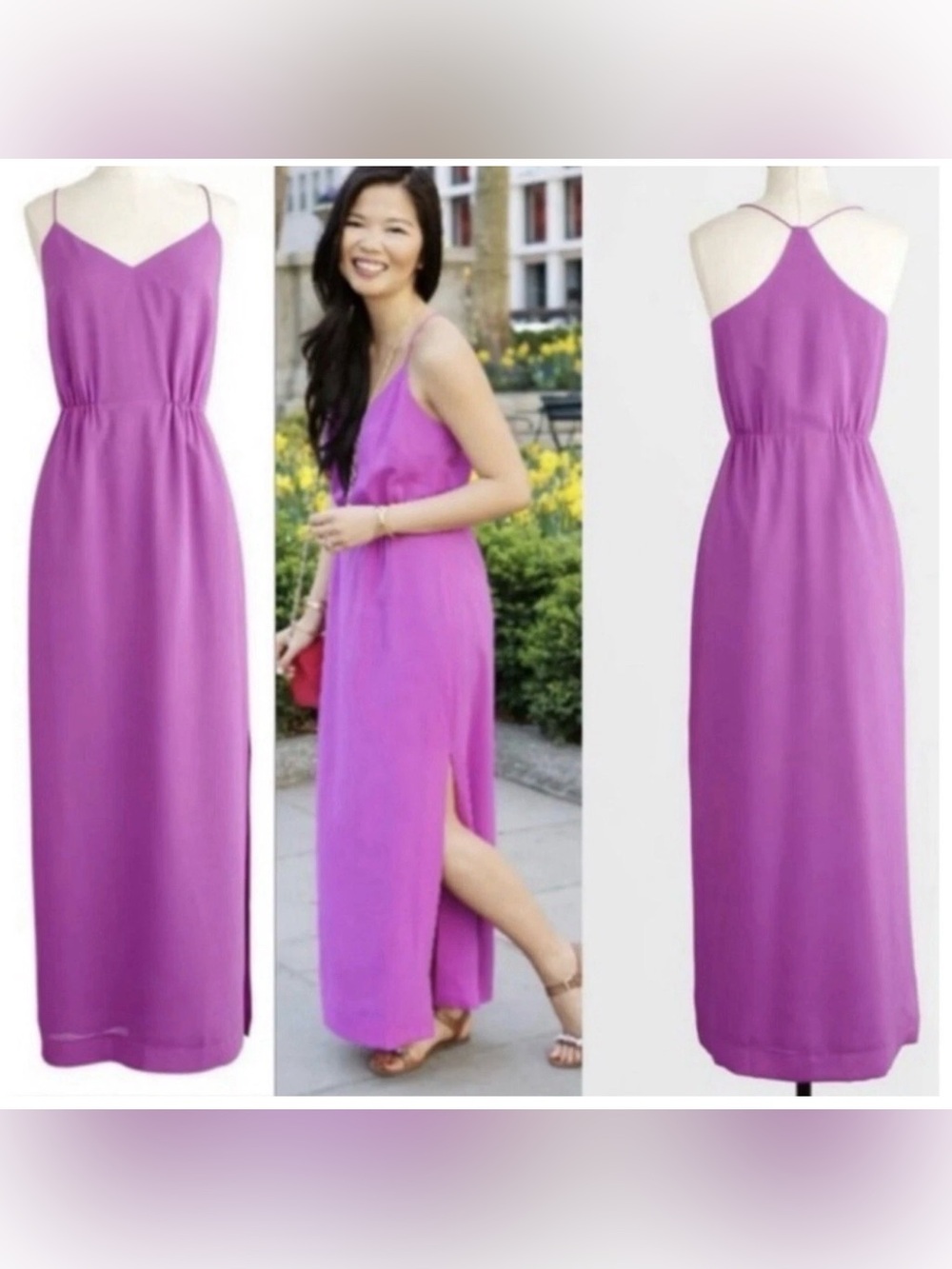 J. Crew Racerback Maxi Dress Fushia